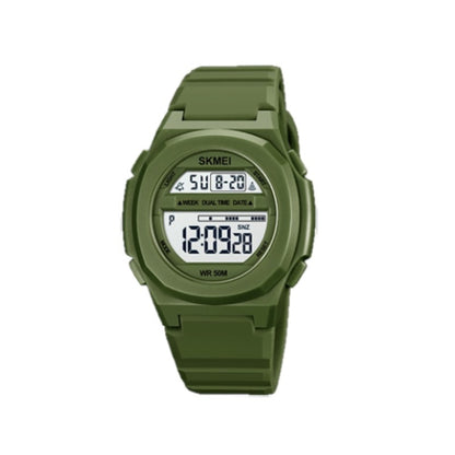 Montre électronique SKMEI 1821 avec boucle en acier inoxydable et bracelet en silicone