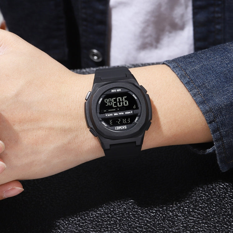 Montre électronique SKMEI 1821 avec boucle en acier inoxydable et bracelet en silicone