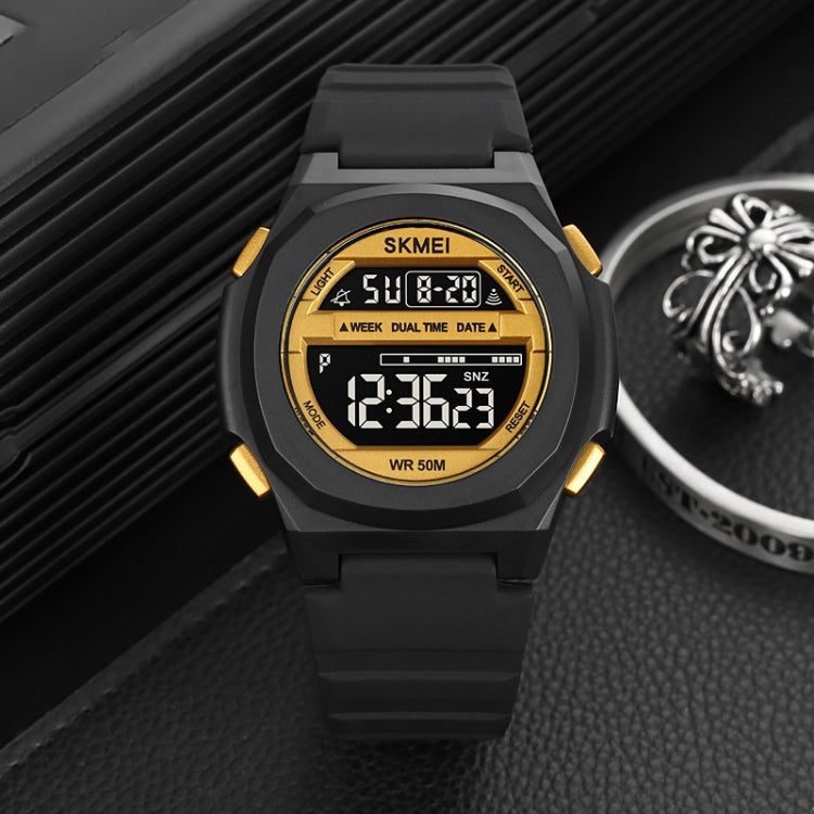 Montre électronique SKMEI 1821 avec boucle en acier inoxydable et bracelet en silicone