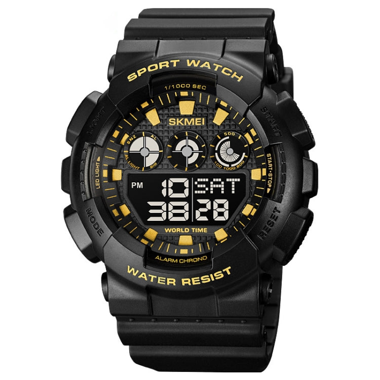 SKMEI 1857 Montre électronique étanche avec bracelet en PU et boucle en acier inoxydable