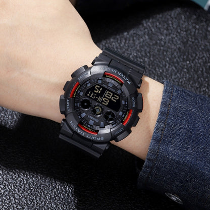 SKMEI 1857 Montre électronique étanche avec bracelet en PU et boucle en acier inoxydable