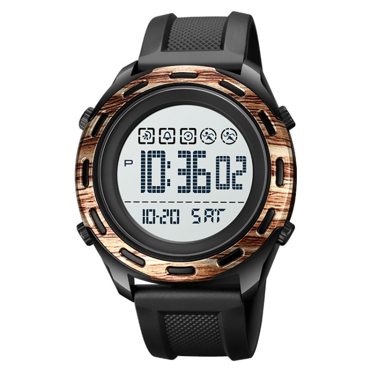 SKMEI 1872 Montre électronique étanche à bracelet PU et boucle en acier inoxydable, Blanc, Noir