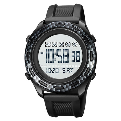 SKMEI 1872 Montre électronique étanche à bracelet PU et boucle en acier inoxydable, Blanc, Noir