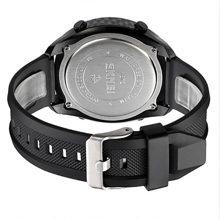 SKMEI 1872 Montre électronique étanche à bracelet PU et boucle en acier inoxydable, Blanc, Noir