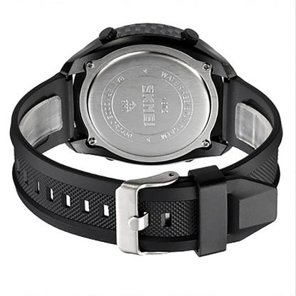 SKMEI 1872 Montre électronique étanche à bracelet PU et boucle en acier inoxydable, Blanc, Noir