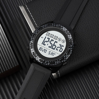 SKMEI 1872 Montre électronique étanche à bracelet PU et boucle en acier inoxydable, Blanc, Noir