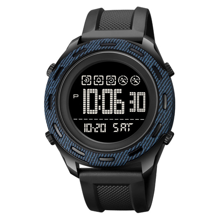 SKMEI 1872 Montre électronique étanche à bracelet PU et boucle en acier inoxydable, Blanc, Noir