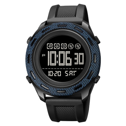 SKMEI 1872 Montre électronique étanche à bracelet PU et boucle en acier inoxydable, Blanc, Noir