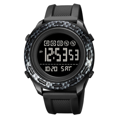 SKMEI 1872 Montre électronique étanche à bracelet PU et boucle en acier inoxydable, Blanc, Noir