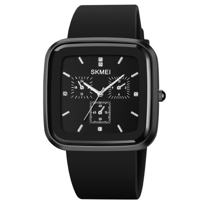 Montre à quartz étanche SKMEI 1902 avec bracelet en silicone et boucle en acier inoxydable