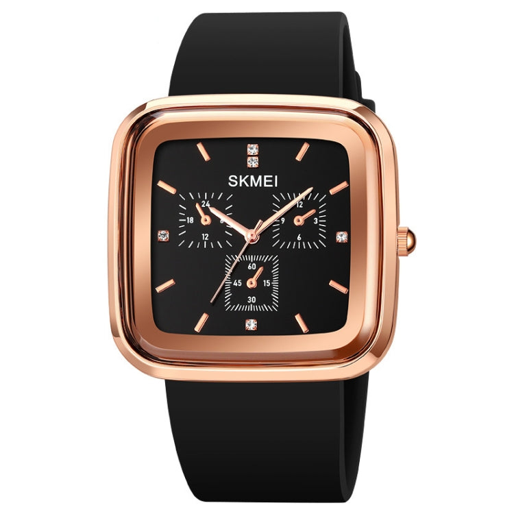 Montre à quartz étanche SKMEI 1902 avec bracelet en silicone et boucle en acier inoxydable