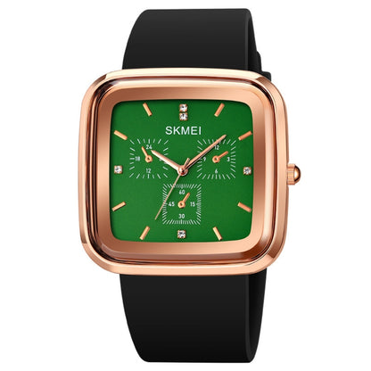 Montre à quartz étanche SKMEI 1902 avec bracelet en silicone et boucle en acier inoxydable