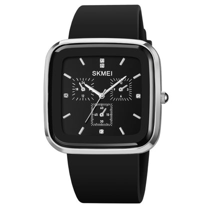Montre à quartz étanche SKMEI 1902 avec bracelet en silicone et boucle en acier inoxydable