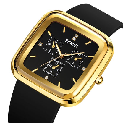 Montre à quartz étanche SKMEI 1902 avec bracelet en silicone et boucle en acier inoxydable