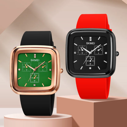 Montre à quartz étanche SKMEI 1902 avec bracelet en silicone et boucle en acier inoxydable