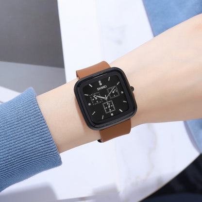 Montre à quartz étanche SKMEI 1902 avec bracelet en silicone et boucle en acier inoxydable