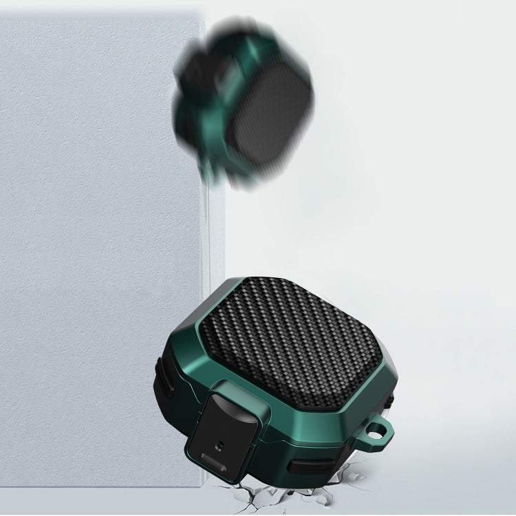 Carbon Fiber Texture Anti-fall Earphones Case with Switch, For Samsung Galaxy Buds Live/Buds Pro/Buds 2/2 Pro