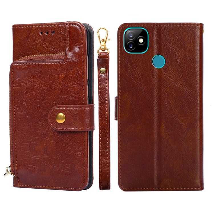 Zipper Bag Leather Phone Case, For Infinix Hot 8/Hot 8 Lite/X650/X650B/Tecon Camon 12, For Infinix Hot 9/Note 7 Lite/X655C, For Infinix Hot 10 Lite/Smart 5, For Infinix Smart 4/X653, For Infinix Smart HD 2021/X612, For Itel A48, For Itel Vision 1      ...