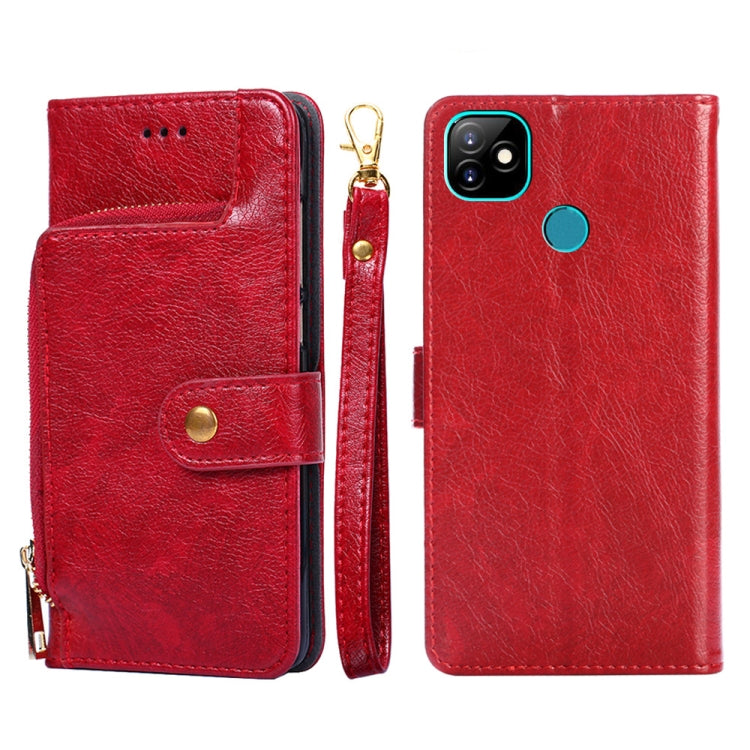 Zipper Bag Leather Phone Case, For Infinix Hot 8/Hot 8 Lite/X650/X650B/Tecon Camon 12, For Infinix Hot 9/Note 7 Lite/X655C, For Infinix Hot 10 Lite/Smart 5, For Infinix Smart 4/X653, For Infinix Smart HD 2021/X612, For Itel A48, For Itel Vision 1      ...