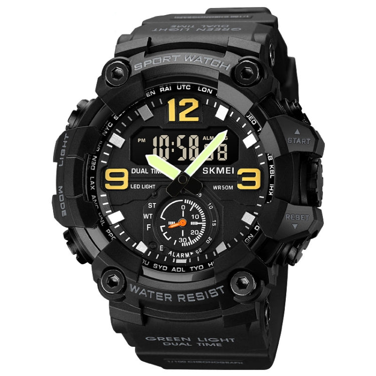 SKMEI 1965 Montre Électronique Étanchéité Bracelet PU Boucle en Acier Inoxydable