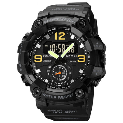 SKMEI 1965 Montre Électronique Étanchéité Bracelet PU Boucle en Acier Inoxydable