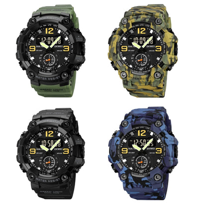 SKMEI 1965 Montre Électronique Étanchéité Bracelet PU Boucle en Acier Inoxydable