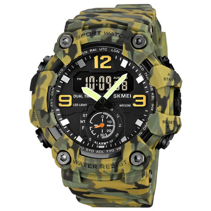 SKMEI 1965 Montre Électronique Étanchéité Bracelet PU Boucle en Acier Inoxydable