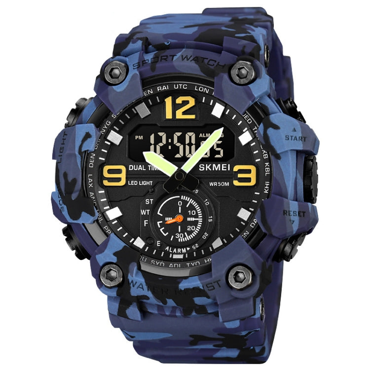 SKMEI 1965 Montre Électronique Étanchéité Bracelet PU Boucle en Acier Inoxydable