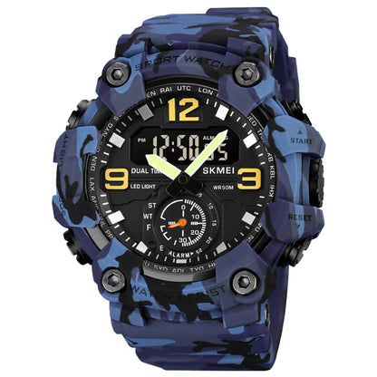 SKMEI 1965 Montre Électronique Étanchéité Bracelet PU Boucle en Acier Inoxydable