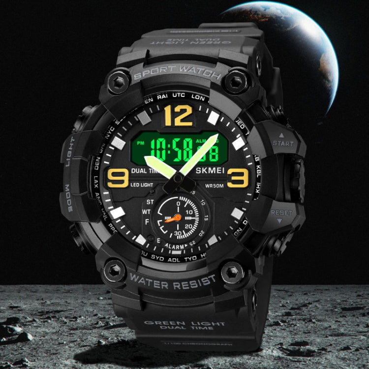 SKMEI 1965 Montre Électronique Étanchéité Bracelet PU Boucle en Acier Inoxydable