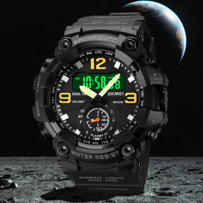 SKMEI 1965 Montre Électronique Étanchéité Bracelet PU Boucle en Acier Inoxydable