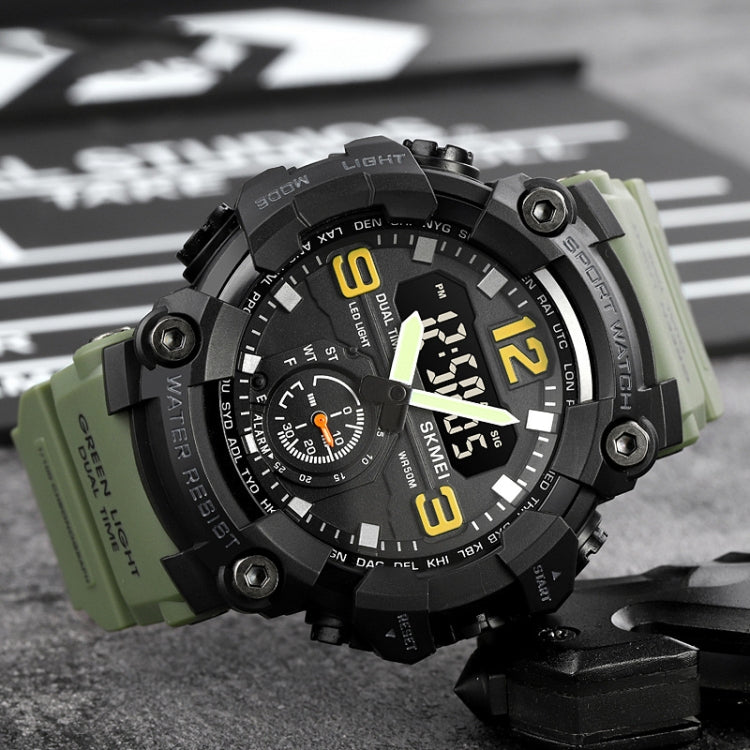 SKMEI 1965 Montre Électronique Étanchéité Bracelet PU Boucle en Acier Inoxydable