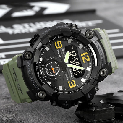 SKMEI 1965 Montre Électronique Étanchéité Bracelet PU Boucle en Acier Inoxydable