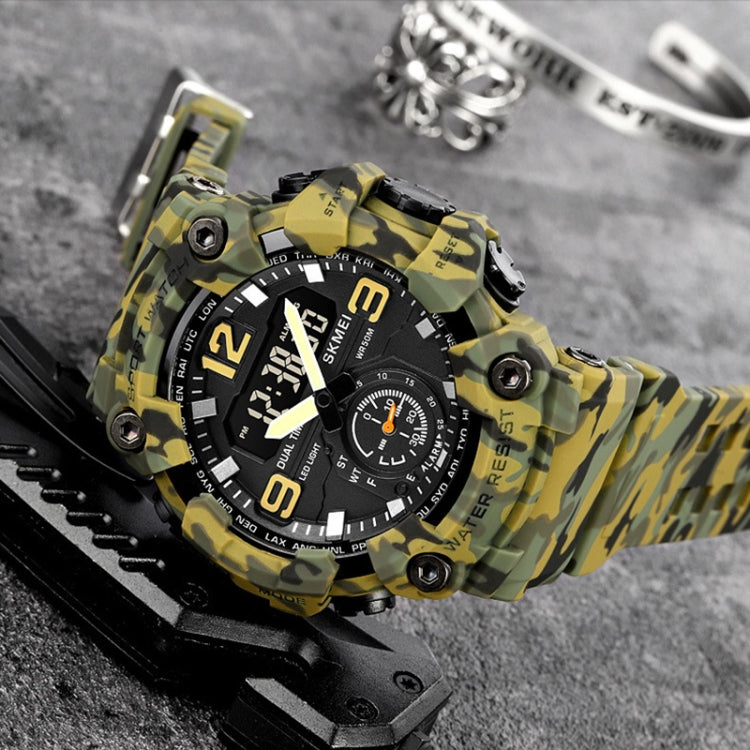 SKMEI 1965 Montre Électronique Étanchéité Bracelet PU Boucle en Acier Inoxydable