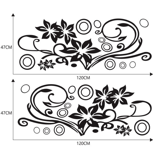 2 PCS/Set D-75 Flower Vine Pattern Car Modified Decorative Sticker, D-75
