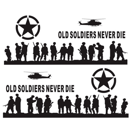 2 PCS/Set D-84 Old Soldiers Pattern Car Modified Decorative Sticker, D-84