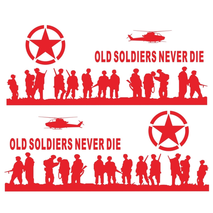 2 PCS/Set D-84 Old Soldiers Pattern Car Modified Decorative Sticker, D-84