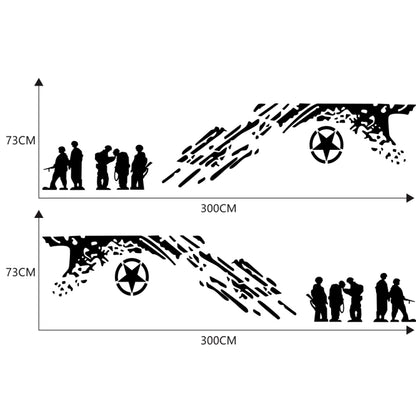 2 PCS/Set D-123 Soldiers Pattern Car Modified Decorative Sticker, D-123