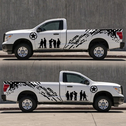 2 PCS/Set D-123 Soldiers Pattern Car Modified Decorative Sticker, D-123