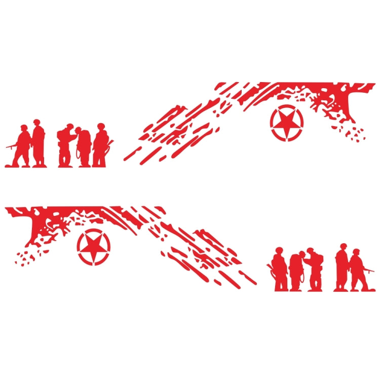 2 PCS/Set D-123 Soldiers Pattern Car Modified Decorative Sticker, D-123