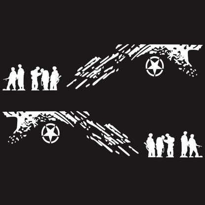 2 PCS/Set D-123 Soldiers Pattern Car Modified Decorative Sticker, D-123