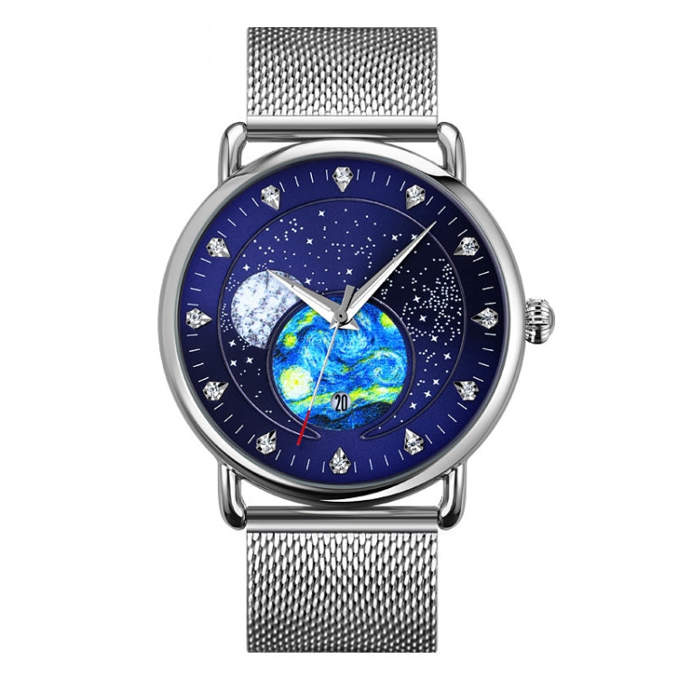 SKMEI 9283 Montre à quartz étanche avec boucle en acier inoxydable et miroir en verre, bracelet en acier, bracelet en cuir
