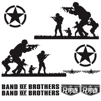 2 PCS/Set D-135 Band of Brothers Pattern Car Modified Decorative Sticker, D-135