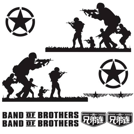 2 PCS/Set D-135 Band of Brothers Pattern Car Modified Decorative Sticker, D-135