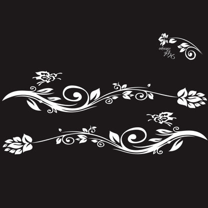 2 PCS/Set D-251 Butterfly Love Flowers Pattern Car Modified Decorative Sticker, D-251
