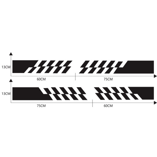 2 PCS/Set D-487 Stripe Pattern Car Modified Decorative Sticker, D-487
