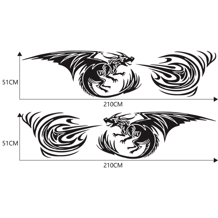 2 PCS/Set D-498 Pterosaur Spitfire Pattern Car Modified Decorative Sticker, D-498