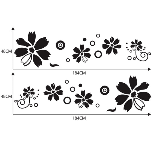 2 PCS/Set D-510 Flowers Pattern Car Modified Decorative Sticker, D-510