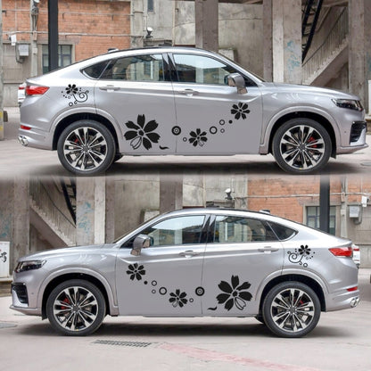 2 PCS/Set D-510 Flowers Pattern Car Modified Decorative Sticker, D-510