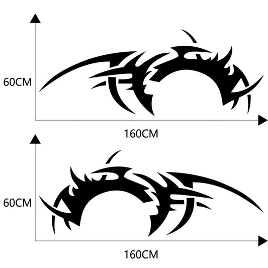 2 PCS/Set D-719 Flame Hot Wheel Pattern Car Modified Decorative Sticker, D-719